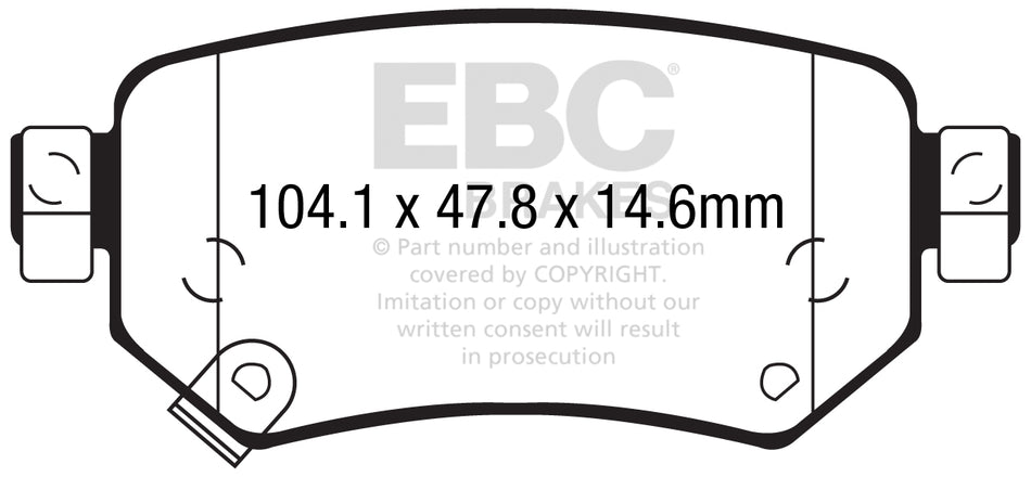 EBC Greenstuff 2000 Bremsbeläge Hinterachse DP22287 mit R90 für Mazda 6 Stufenheck 45414 (141kw/ 192PS) Baujahr: 01/13- mit HSN TSN: 7118 AFU