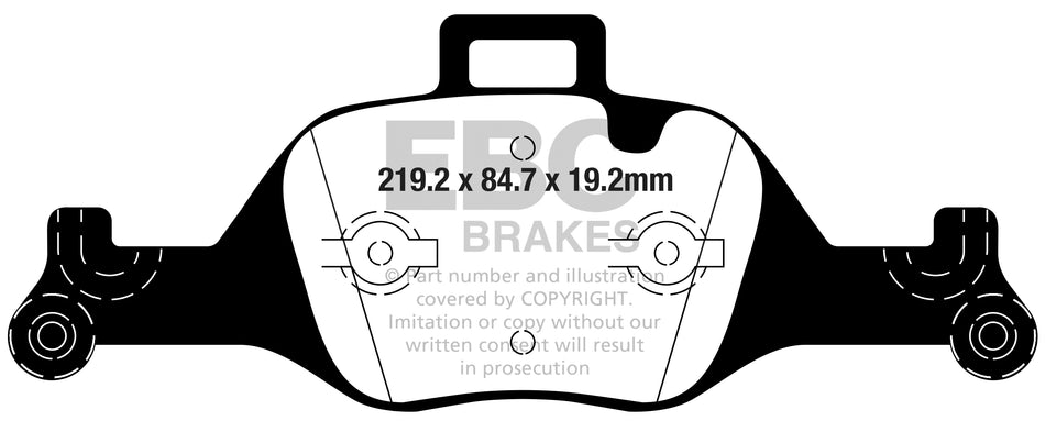 EBC Greenstuff 2000 Bremsbeläge Vorderachse DP22289 ohne R90 für BMW 5 530 i xDrive (185kw/ 252PS) Baujahr: 07/17- mit HSN TSN: 0005 CPT