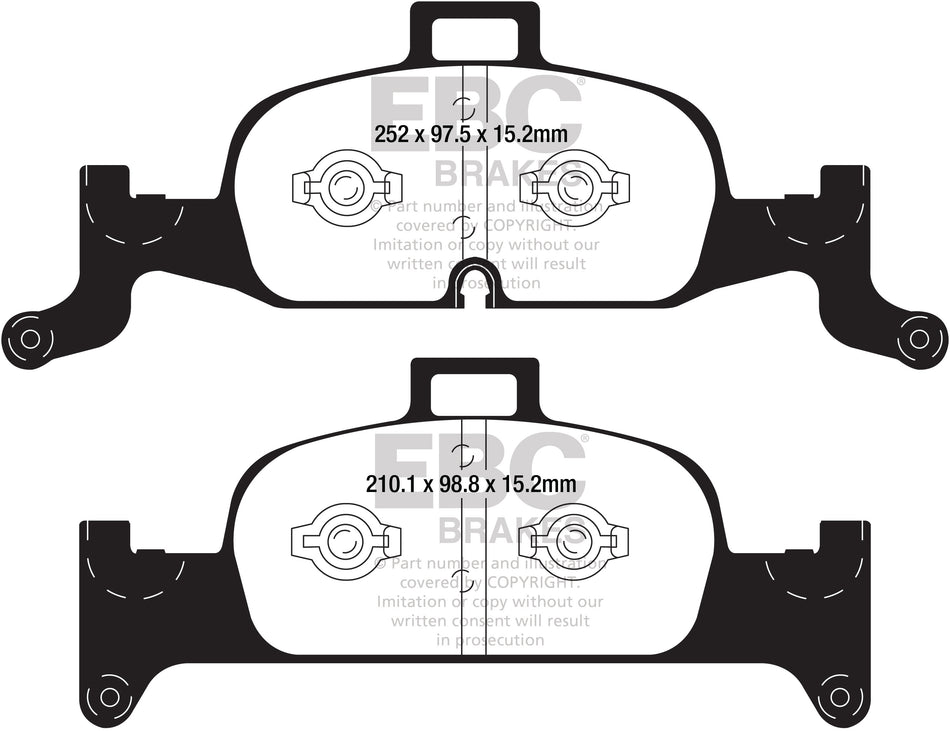 EBC Bluestuff NDX Bremsbeläge Vorderachse DP52290NDX ohne R90 für Audi A5 50 TDI quattro (210kw/ 286PS) Baujahr: 01/17-02/20 mit HSN TSN: 0588 BXB