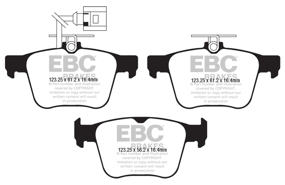 EBC Bluestuff NDX Bremsbeläge Hinterachse DP52295NDX mit R90 für Audi TT Rodster 2.5 RS quattro (294kw/ 400PS) Baujahr: 10/16- mit HSN TSN: 1860 AAE