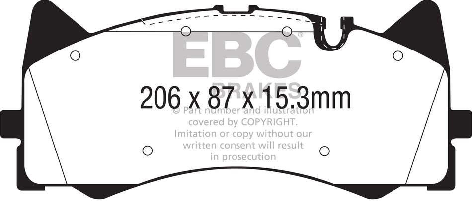 EBC Yellowstuff Bremsbeläge Vorderachse DP42298R mit R90 für Mercedes-Benz AMG GT Roadster GT (190.482) (390kw/ 530PS) Baujahr: 07/20- mit HSN TSN: 1414 AAR