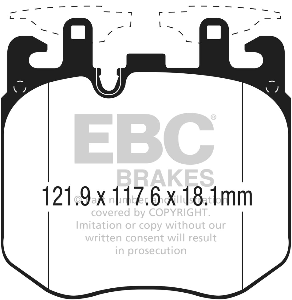 EBC Yellowstuff Bremsbeläge Vorderachse DP42304R mit R90 für BMW 6 630 d xDrive (183kw/ 249PS) Baujahr: 06/17- mit HSN TSN: 0005 CQC