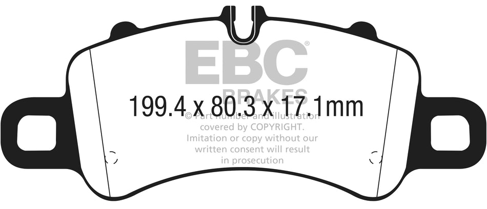 EBC RP1 Bremsbeläge Vorderachse DP82307RP1  für Porsche Cayman 718 S 2.5 (257kw/ 350PS) Baujahr: 04/16- mit HSN TSN: 0583 AJM