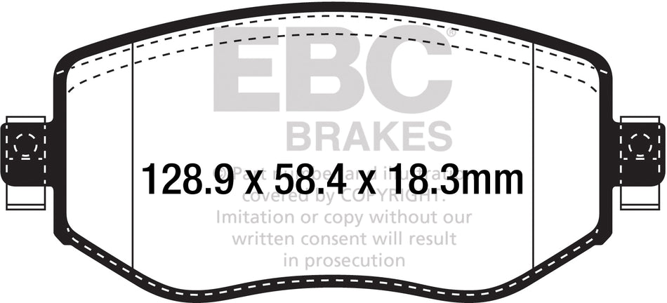 EBC Blackstuff Bremsbeläge Vorderachse DPX2309 mit R90 für Renault Megane 4 Grandtour 1.5 dCi 90 (66kw/ 90PS) Baujahr: 04/16- mit HSN TSN: 3333 BFU