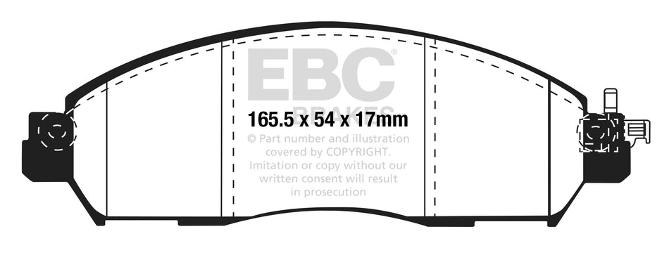 EBC Blackstuff Bremsbeläge Vorderachse DPX2310 mit R90 für Renault Alaskan 2.3 dCi 163 4x4 (120kw/ 163PS) Baujahr: 09/17- mit HSN TSN: 3333 BHL