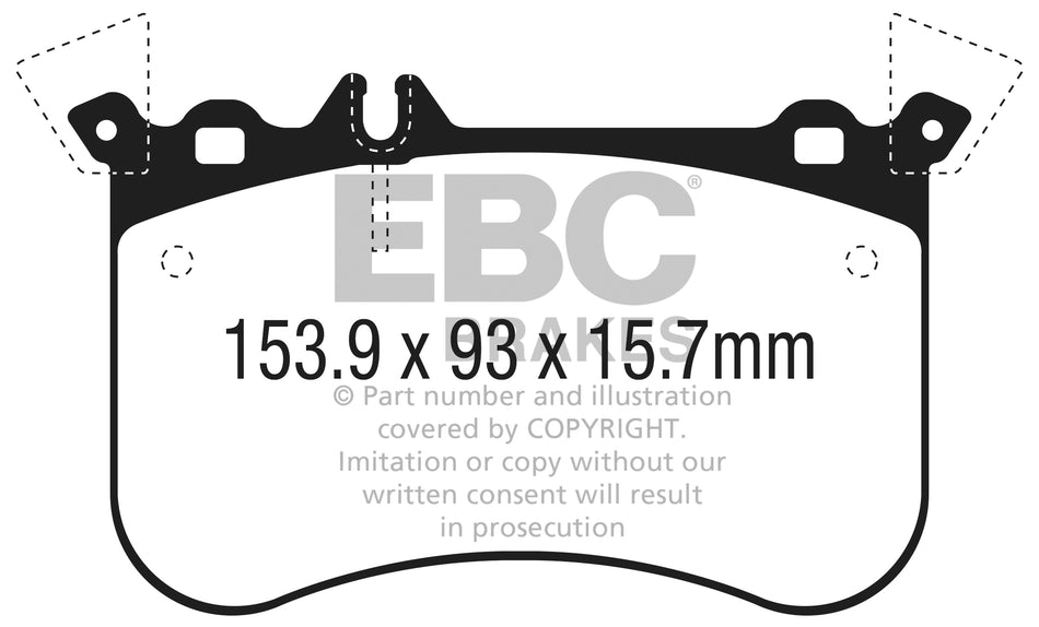 EBC Redstuff Bremsbeläge Vorderachse DP32311C mit R90 für Mercedes-Benz CLA Coupe CLA 45 AMG 4-matic (117.352) (265kw/ 360PS) Baujahr: 07/13-03/19 mit HSN TSN: 1313 DQH