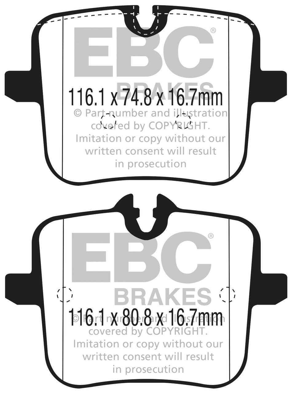 EBC Yellowstuff Bremsbeläge Hinterachse DP42320R mit R90 für BMW 8 M 850 i xDrive (390kw/ 530PS) Baujahr: 10/18- mit HSN TSN: 0005 CTD