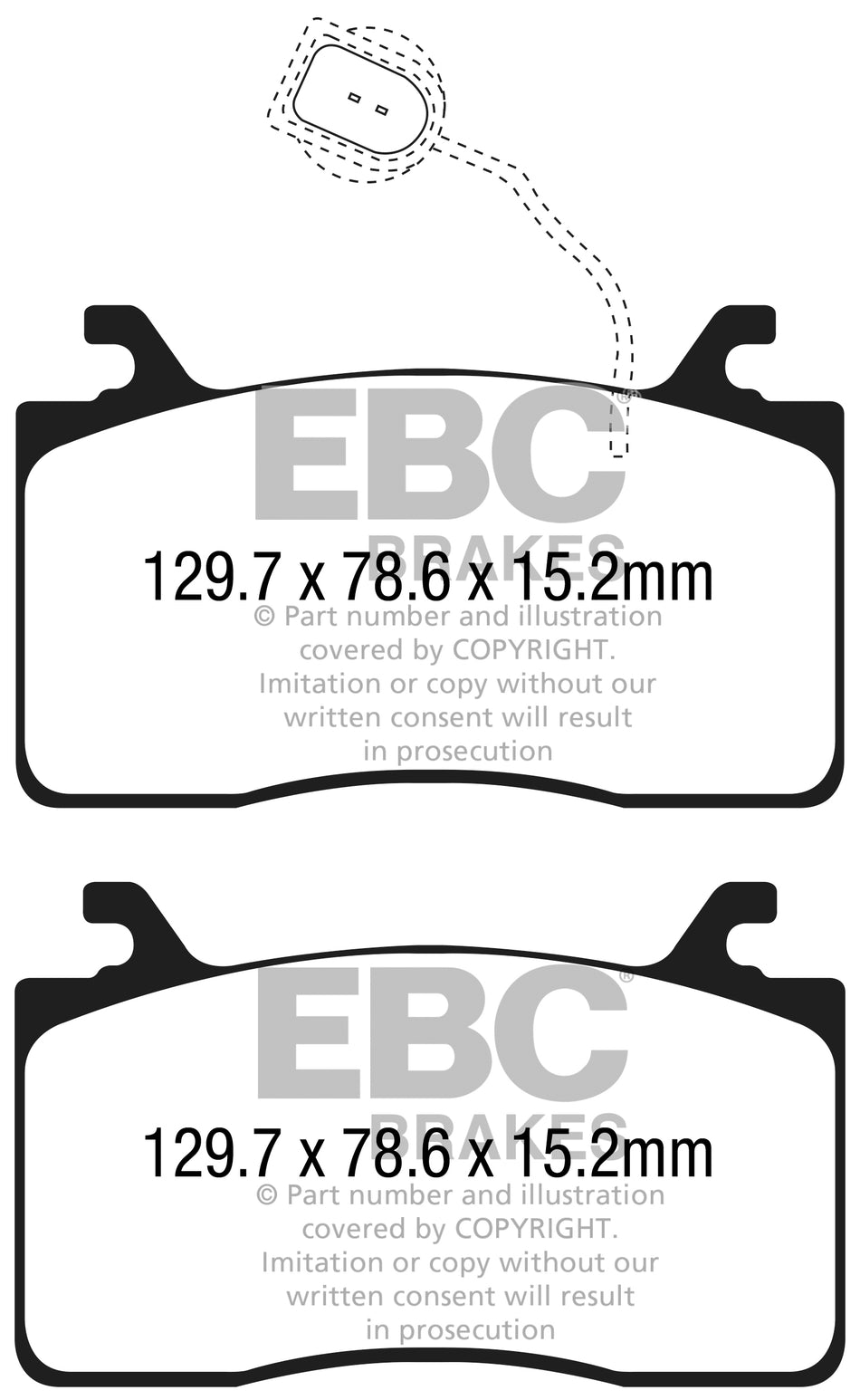 EBC Yellowstuff Bremsbeläge Vorderachse DP42325R mit R90 für Alfa Romeo GIULIA 2.0 Q4 (952ACA45 952ACA25) (206kw/ 280PS) Baujahr: 08/16- mit HSN TSN: 1742 ABH