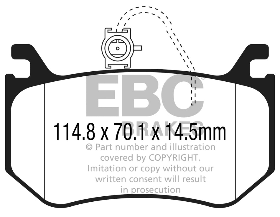 EBC Yellowstuff Bremsbeläge Hinterachse DP42326R mit R90 für Alfa Romeo GIULIA 2.9 (952AAM24) (383kw/ 521PS) Baujahr: 11/19- mit HSN TSN: 1742 ACC