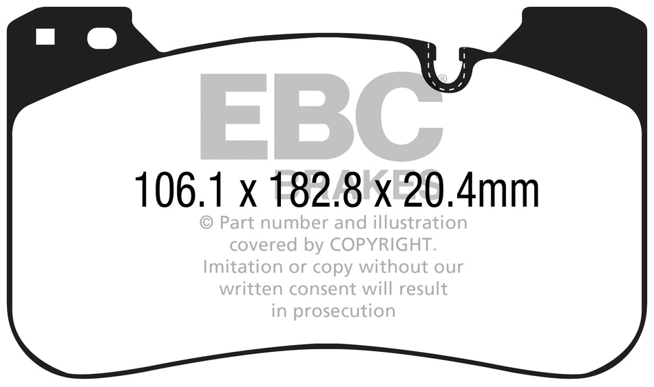 EBC Bluestuff NDX Bremsbeläge Vorderachse DP52331NDX mit R90 für BMW 8 M8 (441kw/ 600PS) Baujahr: 07/19- mit HSN TSN: 7909 ACB