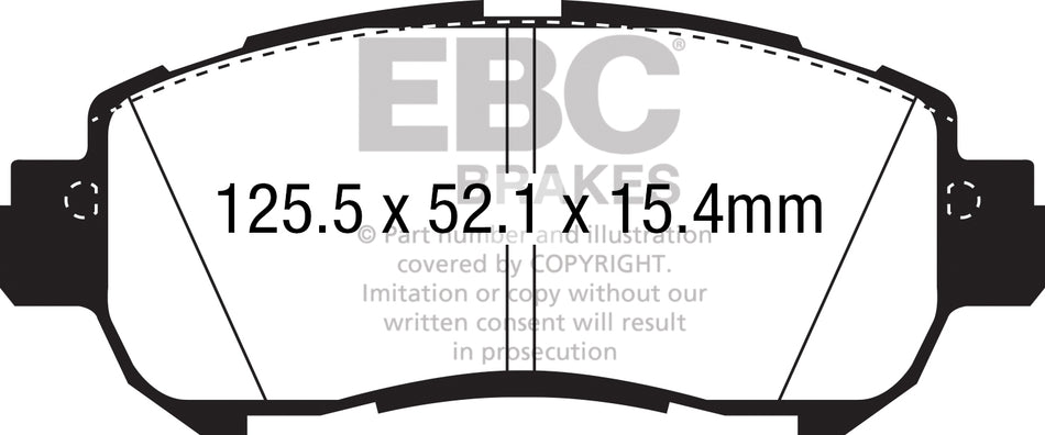 EBC Greenstuff 6000 Bremsbeläge Vorderachse DP62436 ohne R90 für Audi Q5 SQ5 TDI (251kw/ 341PS) Baujahr: 01/21- mit HSN TSN: 0588 BVV