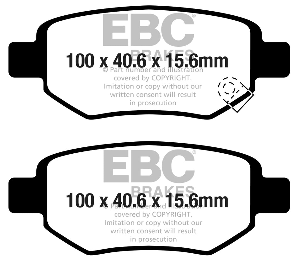 EBC Yellowstuff Bremsbeläge Hinterachse DP42384R ohne R90 für Ford Focus 4 1.5 EcoBlue (70kw/ 95PS) Baujahr: 01/18- mit HSN TSN: 8566 BPQ