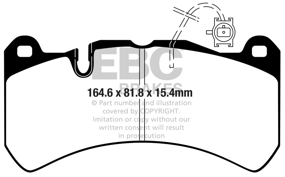EBC Bluestuff NDX Bremsbeläge Vorderachse DP52354NDX mit R90 für Alfa Romeo GIULIA 2.9 Quadrifoglio (952AAM24) (375kw/ 510PS) Baujahr: 10/15- mit HSN TSN: 1742 AAZ