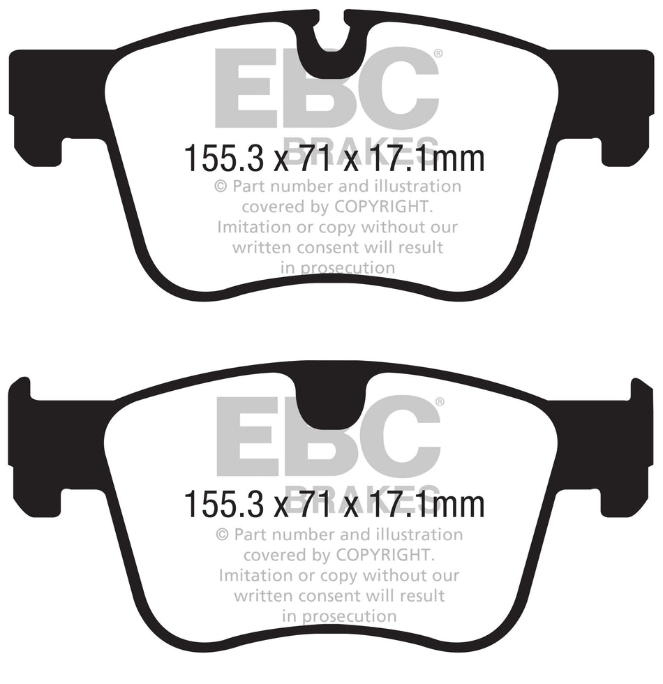 EBC Blackstuff Bremsbeläge Vorderachse DPX2395 ohne R90 für Mercedes-Benz GLB GLB 220 d 4-matic (247.615) (140kw/ 190PS) Baujahr: 08/19- mit HSN TSN: 2222 AHW