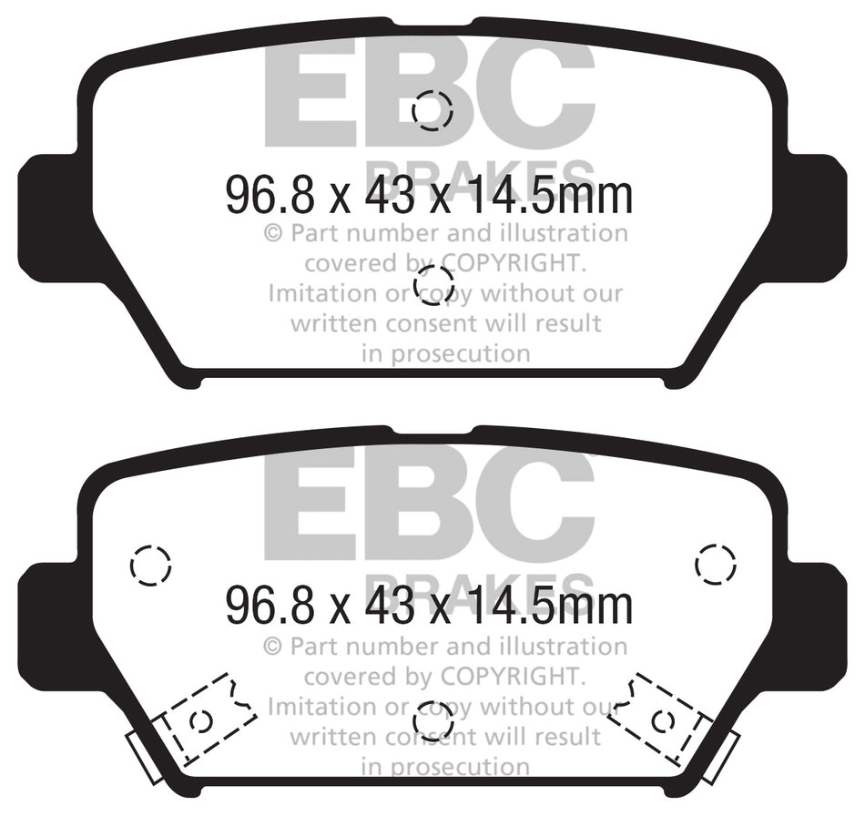 EBC Yellowstuff Bremsbeläge Vorderachse DP42396R ohne R90 für Mercedes-Benz GLS-Klasse 400 d 4-matic (167.923) (243kw/ 330PS) Baujahr: 04/19- mit HSN TSN: 2222 AEZ