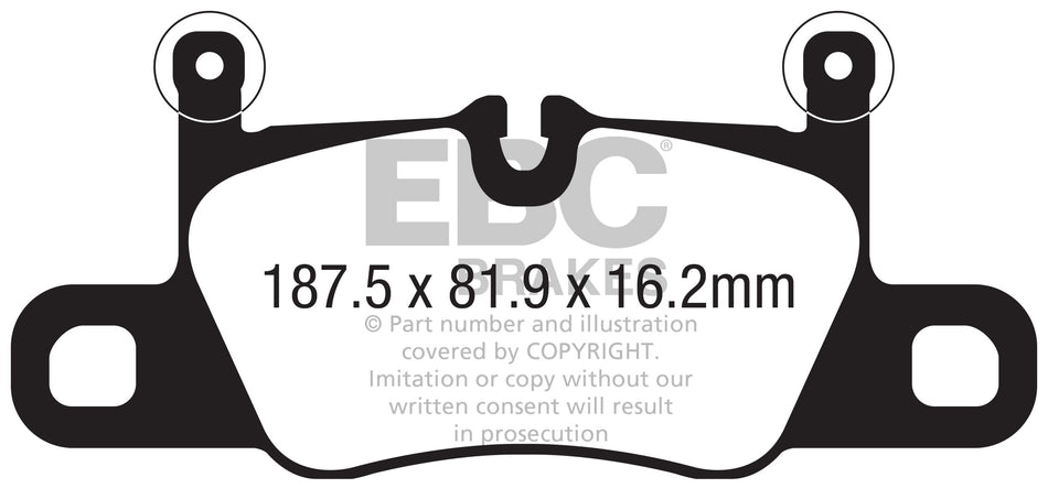 EBC Redstuff Bremsbeläge Hinterachse DP32371C mit R90 für Porsche 911 3.0 Carrera 4S (309kw/ 420PS) Baujahr: 11/15- mit HSN TSN: 0583 AIZ