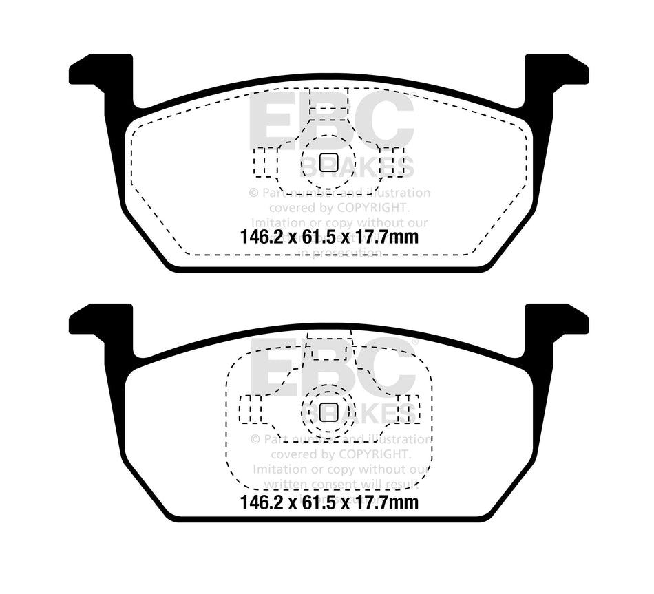 EBC Yellowstuff Bremsbeläge Vorderachse DP42374R mit R90 für Audi A1 Sportback 30 TFSI (85kw/ 116PS) Baujahr: 07/18- mit HSN TSN: 0588 BNO