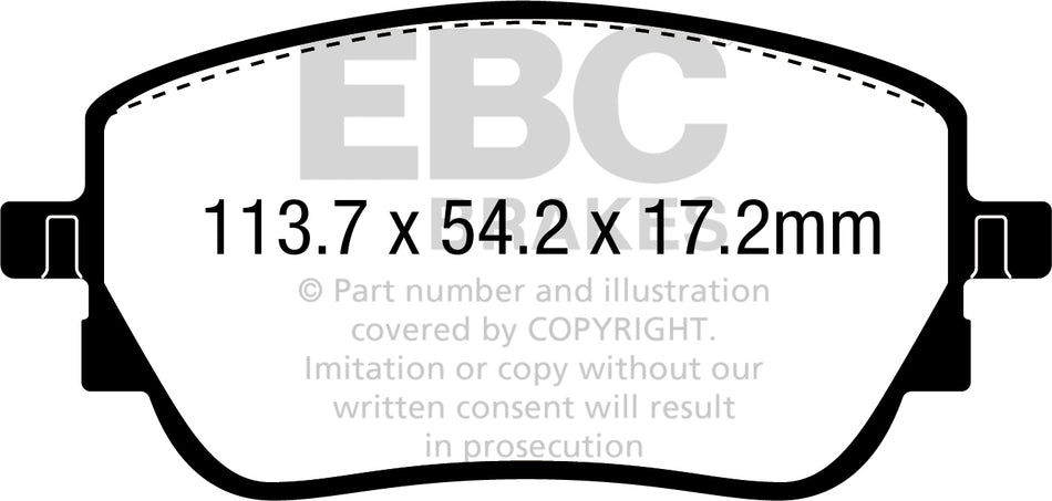 EBC Bluestuff NDX Bremsbeläge Vorderachse DP52391NDX ohne R90 für Mercedes-Benz A-Klasse A 160 d (177.002) (70kw/ 95PS) Baujahr: 05/19- mit HSN TSN: 1313 HXY