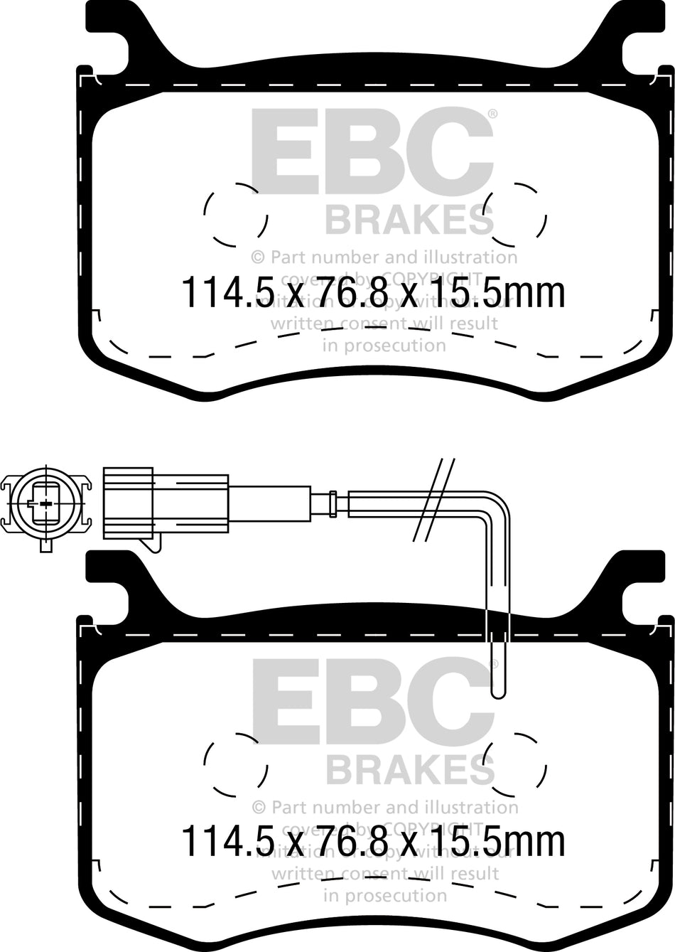 EBC Blackstuff Bremsbeläge Vorderachse DPX2392 ohne R90 für Alfa Romeo GIULIA 2.2 D (952AGA250 952AGM250 952ASM2 952ASA2) (100kw/ 136PS) Baujahr: 10/15- mit HSN TSN: 1742 ABF