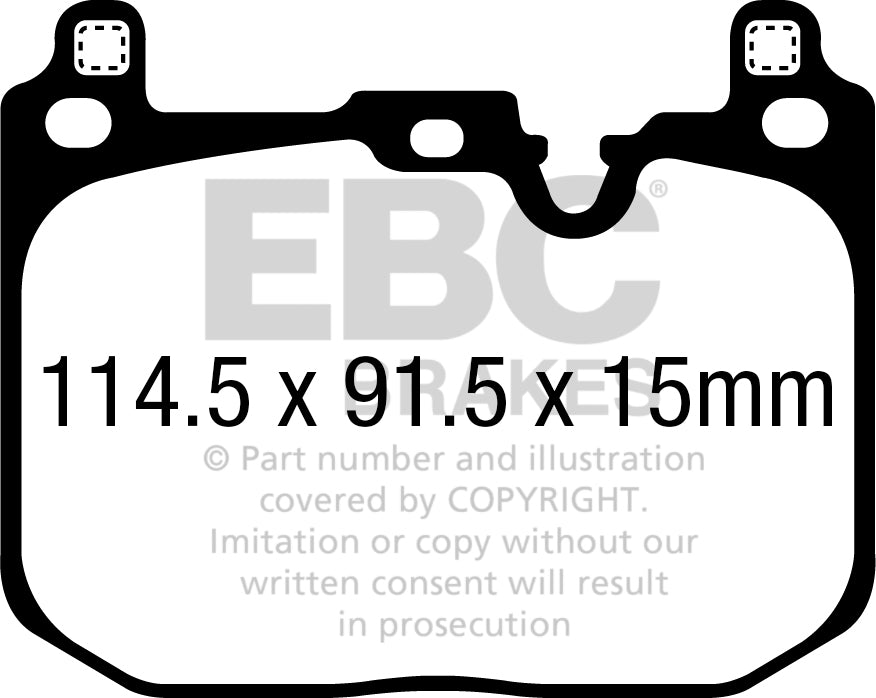 EBC Yellowstuff Bremsbeläge Vorderachse DP42393R mit R90 für BMW 1 118 i (103kw/ 140PS) Baujahr: 07/19- mit HSN TSN: 0005 CWK