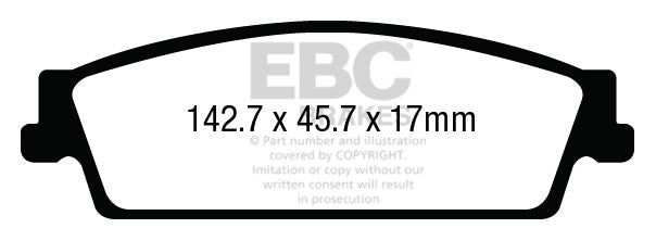 EBC Blackstuff Bremsbeläge Hinterachse DPX3022 ohne R90 für Cadillac Escalade 45328 Baujahr: 16-