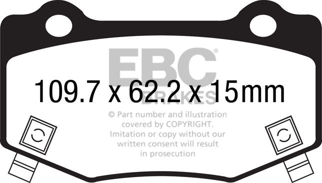 EBC Redstuff Bremsbeläge Hinterachse DP33023C mit R90 für Chevrolet Corvette C7 6.2 Stingray Baujahr: 14-16