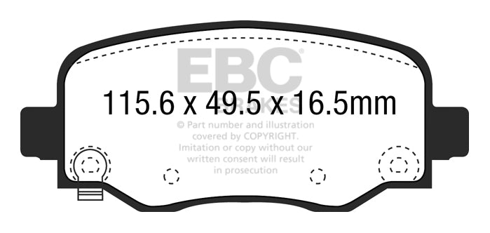 EBC Yellowstuff Bremsbeläge Hinterachse DP43031R mit R90 für Jeep Cherokee 4 2.0 CRD 4x4 (103kw/ 140PS) Baujahr: 04/14-08/18 mit HSN TSN: 1004 AEF