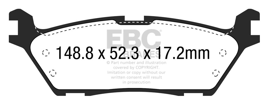 EBC Greenstuff 6000 Bremsbeläge Hinterachse DP63037 ohne R90 für Ford F-150 3.5 Twin Turbo Baujahr: 2015-2017