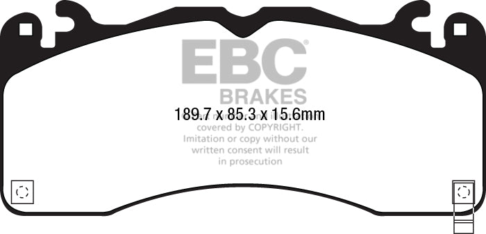 EBC Bluestuff NDX Bremsbeläge Vorderachse DP53040NDX mit R90 für Ford (USA) Mustang 6 5.0 (Performance Package) Baujahr: 15-