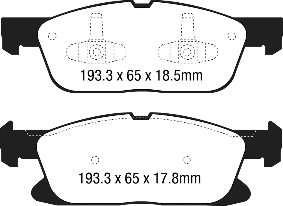 EBC Yellowstuff Bremsbeläge Vorderachse DP43046R mit R90 für Ford Edge 2.0 TD Baujahr: 15-