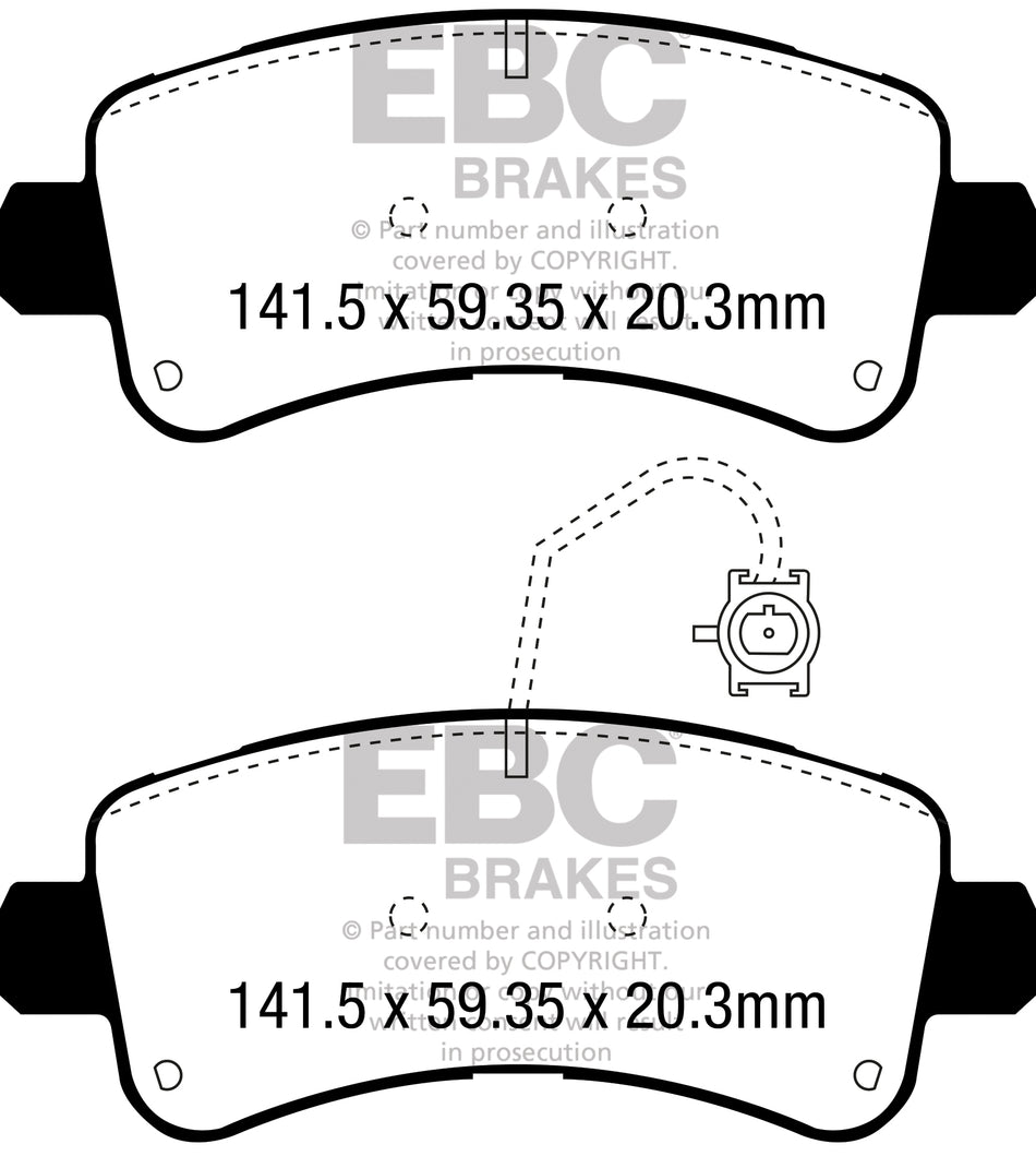 EBC Blackstuff Bremsbeläge Hinterachse DPX3060 ohne R90 für Citroën Relay 35 2.0 TD Baujahr: 16-