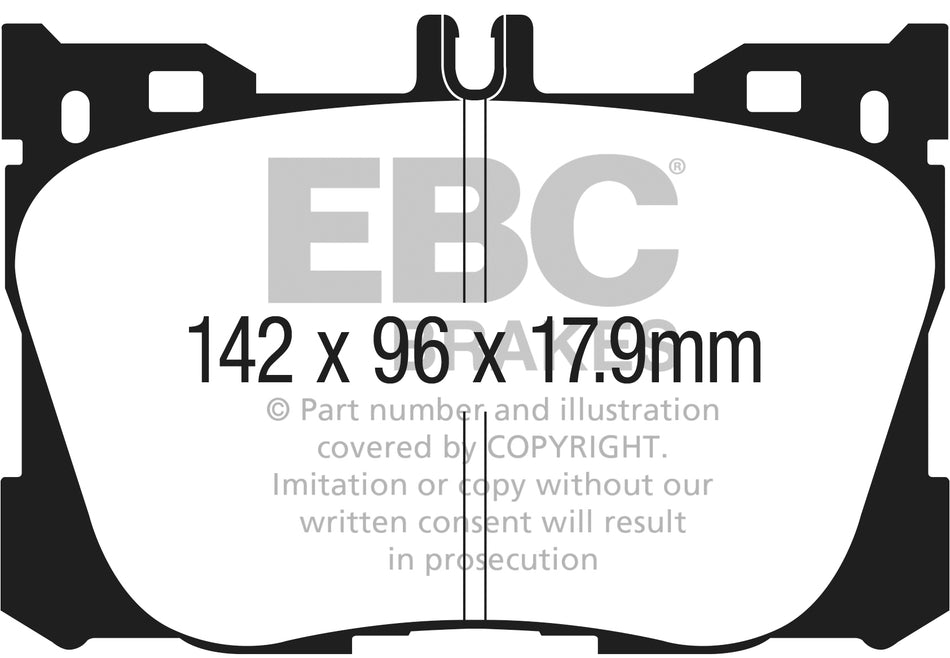 EBC Yellowstuff Bremsbeläge Vorderachse DP43070R mit R90 für Mercedes-Benz C-Klasse AMG C 43 4-matic (205.364) (287kw/ 390PS) Baujahr: 05/18- mit HSN TSN: 1313 HTT