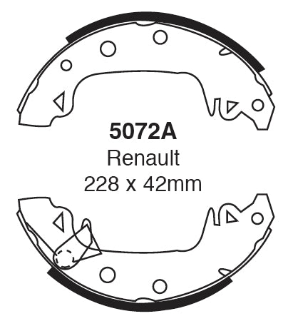 EBC Bremsbacken Hinterachse 5072A  für Renault Espace 1 2.0i (87kw/ 118PS) Baujahr: 01/89-12/90 mit HSN TSN: 3128 327