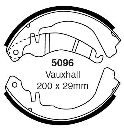 EBC Bremsbacken Hinterachse 5096  für Opel Kadett E 1.3i Kat (44kw/ 60PS) Baujahr: 09/85-08/91 mit HSN TSN: 0039 638