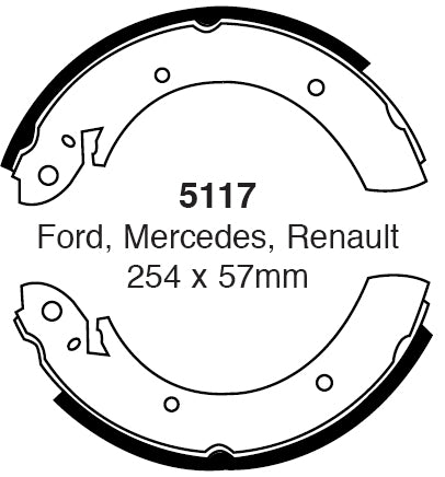 EBC Bremsbacken Hinterachse 5117  für Vauxhall Arena 1.9 D (44kw/ 60PS) Baujahr: 03/98-08/01