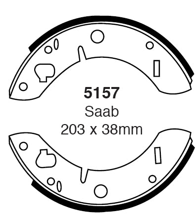 EBC Bremsbacken Hinterachse 5157  für Saab 9-3X 0.8 (28kw/ 38PS) Baujahr: 02/60-12/68