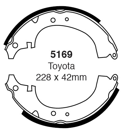 EBC Bremsbacken Hinterachse 5169  für Toyota Cressida 2.0 (77kw/ 105PS) Baujahr: 02/81-03/85 mit HSN TSN: 7104 365