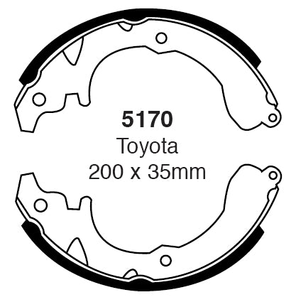 EBC Bremsbacken Hinterachse 5170  für Daihatsu Charmant 45444 (57kw/ 78PS) Baujahr: 09/85-07/87 mit HSN TSN: 7111 317