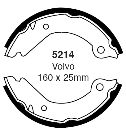 EBC Handbremsbacken  5214  für Volvo 740 45353 (85kw/ 115PS) Baujahr: 08/87-07/92 mit HSN TSN: 9101 439