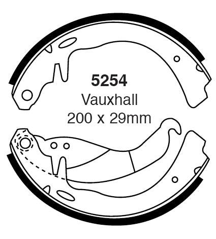 EBC Bremsbacken Hinterachse 5254  für Opel Corsa A 1.2 S (40kw/ 55PS) Baujahr: 09/82-03/93 mit HSN TSN: 7526 301