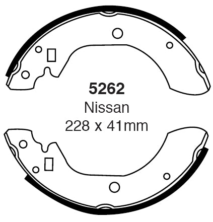 EBC Bremsbacken Hinterachse 5262  für Nissan Bluebird 3 2.0 D (43kw/ 58PS) Baujahr: 04/84-01/88 mit HSN TSN: 7105 403