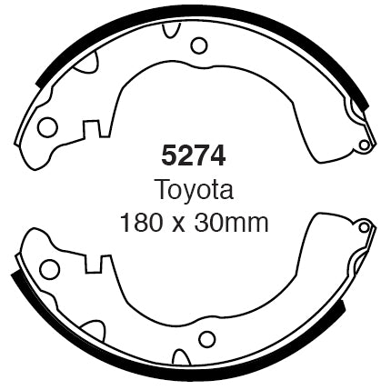 EBC Bremsbacken Hinterachse 5274  für Toyota Tercel 1.5 4WD (52kw/ 71PS) Baujahr: 10/82-01/88 mit HSN TSN: 7104 387