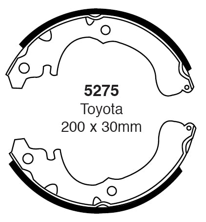 EBC Bremsbacken Hinterachse 5275  für Toyota Tercel 1.5 4WD (50kw/ 68PS) Baujahr: 05/86-01/88 mit HSN TSN: 7104 461