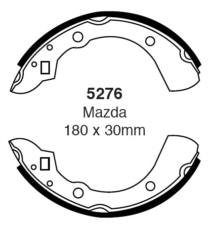 EBC Bremsbacken Hinterachse 5276  für Mazda 323 (2) 45413 (55kw/ 75PS) Baujahr: 05/81-12/85 mit HSN TSN: 7108 326