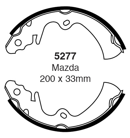 EBC Bremsbacken Hinterachse 5277  für Mazda 323 (1) 45413 (52kw/ 70PS) Baujahr: 04/82-05/86 mit HSN TSN: 7108 330