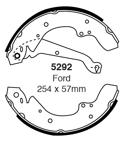EBC Bremsbacken Hinterachse 5292  für Ford Granada 2 2.8i (110kw/ 150PS) Baujahr: 10/82-08/85 mit HSN TSN: 0928 556