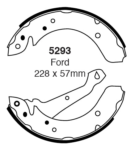 EBC Bremsbacken Hinterachse 5293  für Ford Granada 2 2.1 D (46kw/ 63PS) Baujahr: 08/77-08/82 mit HSN TSN: 0928 487