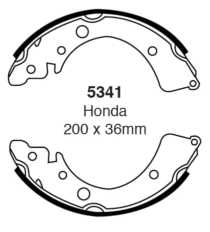 EBC Bremsbacken Hinterachse 5341  für Honda Accord 2 1.6 EX (65kw/ 88PS) Baujahr: 09/83-10/85 mit HSN TSN: 7100 411