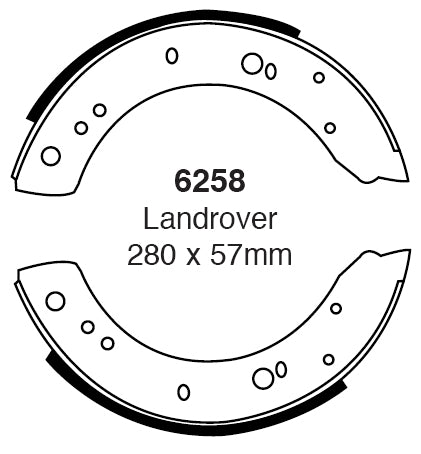 EBC Bremsbacken Hinterachse 6258  für Land Rover Defender 110/130 2.5 D Baujahr: 90-93