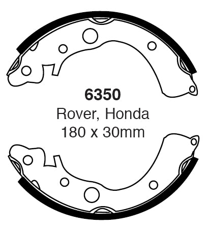 EBC Bremsbacken Hinterachse 6350  für Honda Civic 3 1.5 GL (63kw/ 86PS) Baujahr: 10/83-10/87 mit HSN TSN: 7100 415